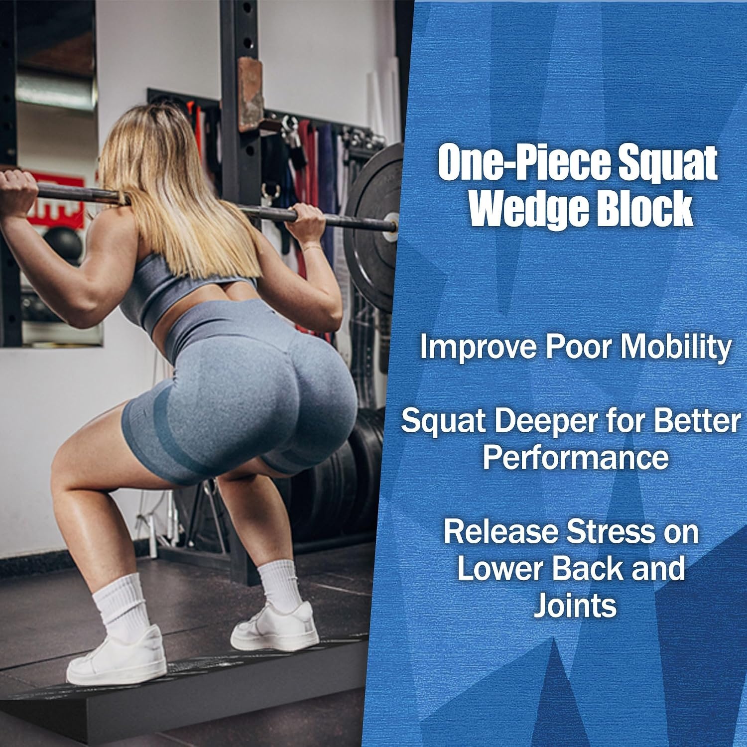 image:imageSquat Wedge Block One Piece Heel Elevated Board for Lower Body Workout2Pcs Large