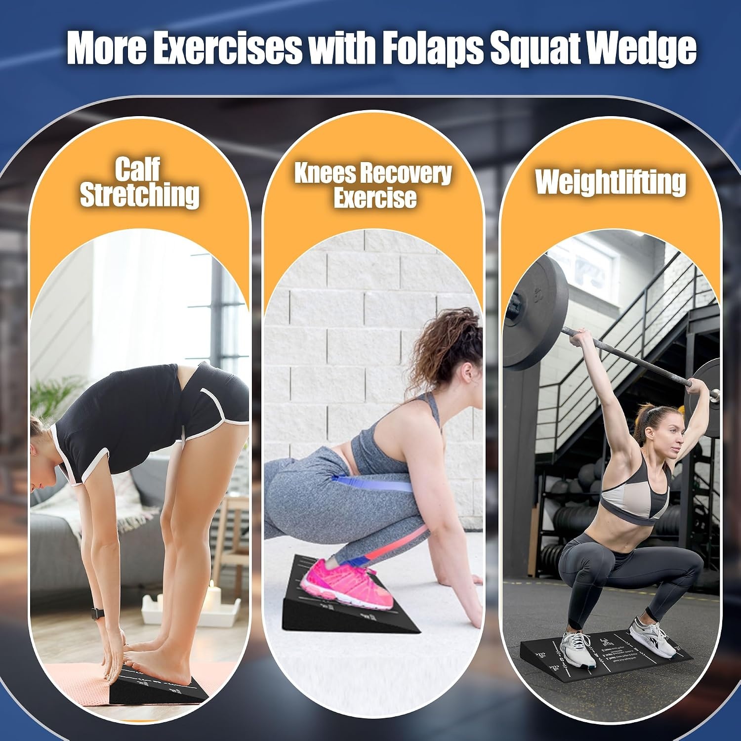 image:imageSquat Wedge Block One Piece Heel Elevated Board for Lower Body Workout2Pcs Large