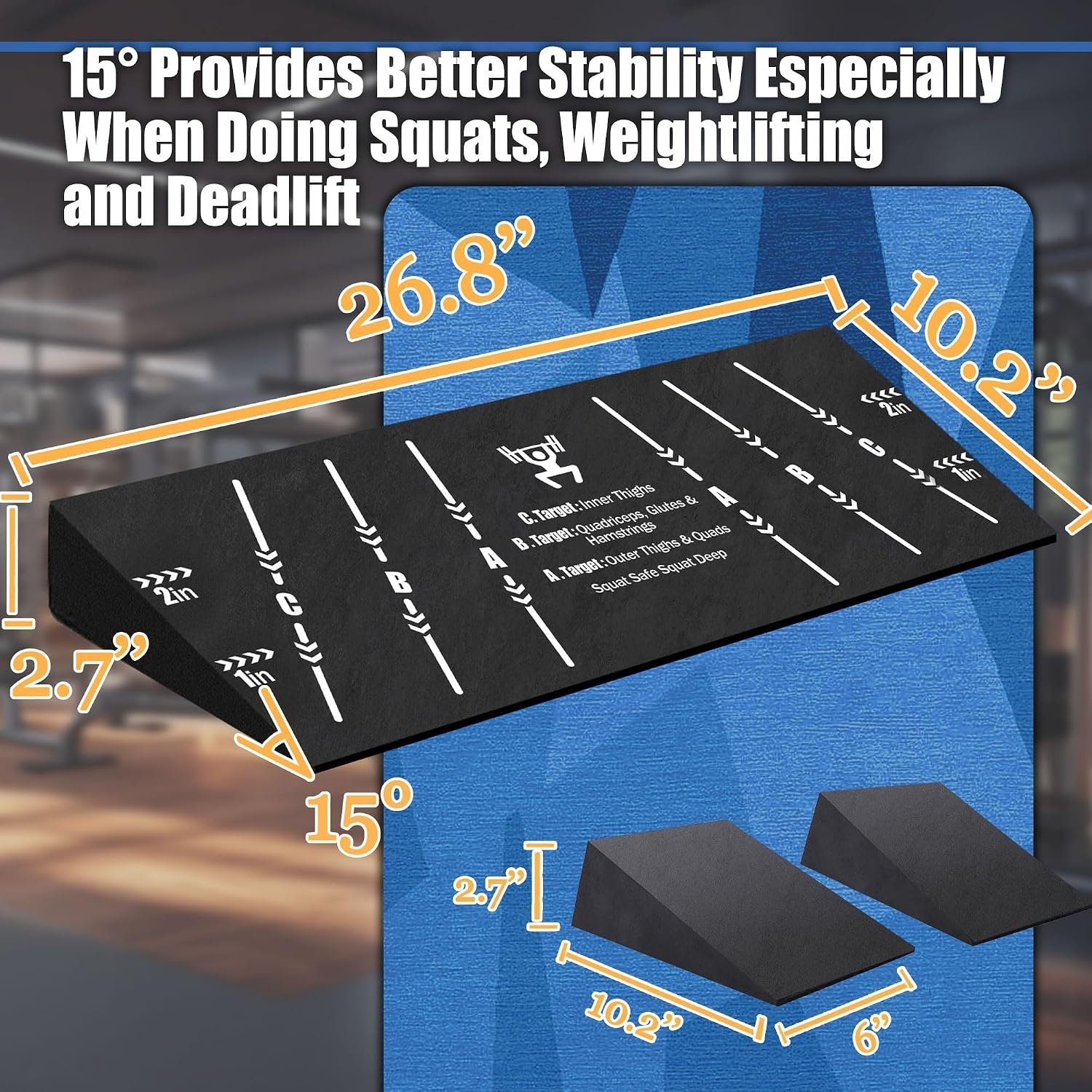 image:imageSquat Wedge Block One Piece Heel Elevated Board for Lower Body Workout3Pcs 1L2S