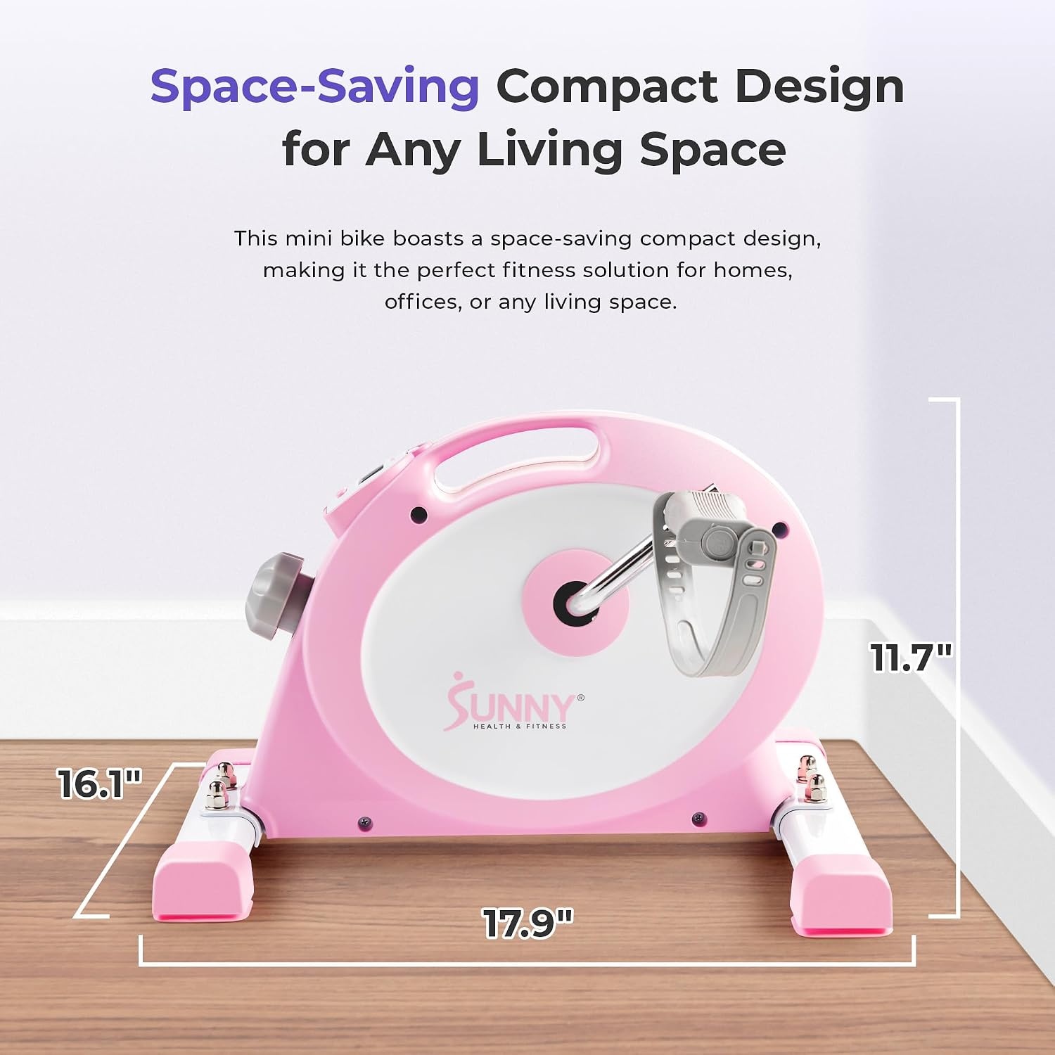 image:imageSunny Health amp Fitness Smart Mini Cycle Under Desk Pedal ArmLeg ExerciserPink