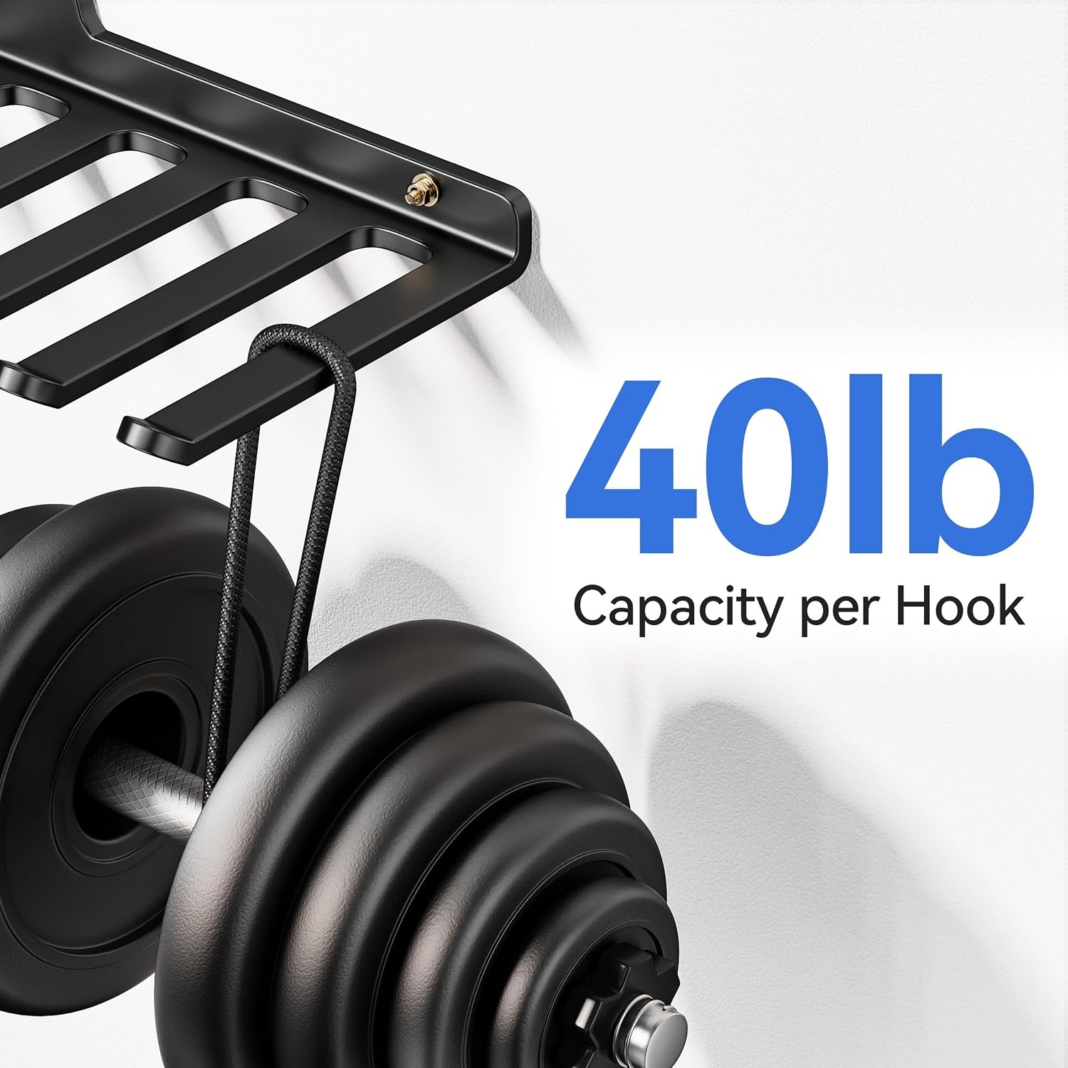 image:imageWallMounted Home Gym Equipment Storage Rack for Resistance Bands Barbell Bars Cable Attachments Lifting Belts Jump Ropes and ChainsLarge