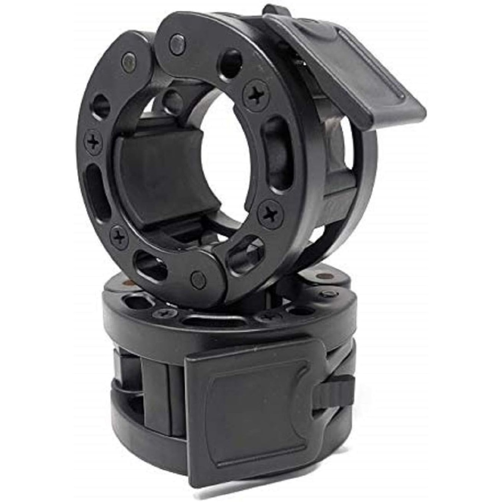 image:imageClout Fitness Olympic Barbell Clamps Collars Quick Release Pair of Locking Weight Clips Fit 2 Inch Barbell for WeightliftingBlack
