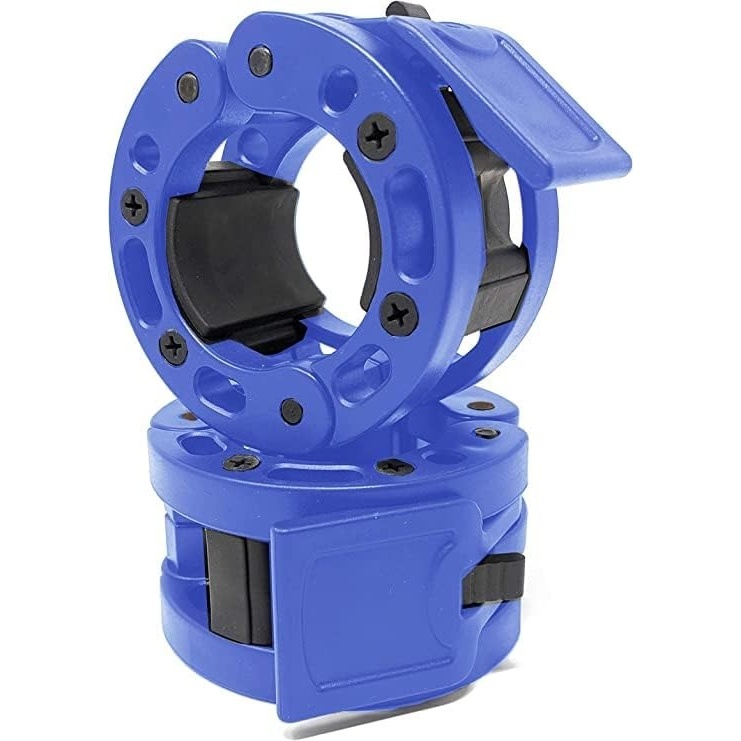 image:imageClout Fitness Olympic Barbell Clamps Collars Quick Release Pair of Locking Weight Clips Fit 2 Inch Barbell for WeightliftingBlue
