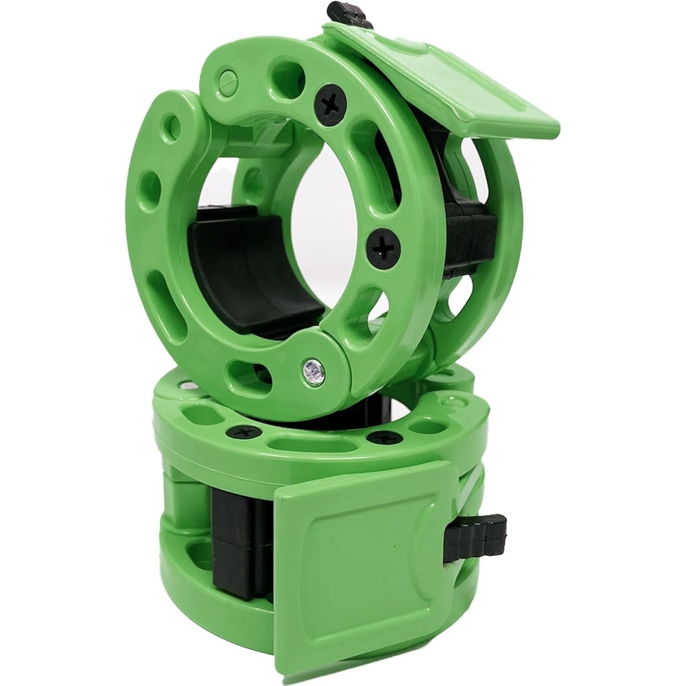 image:imageClout Fitness Olympic Barbell Clamps Collars Quick Release Pair of Locking Weight Clips Fit 2 Inch Barbell for WeightliftingGreen