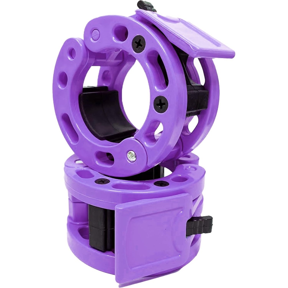 image:imageClout Fitness Olympic Barbell Clamps Collars Quick Release Pair of Locking Weight Clips Fit 2 Inch Barbell for WeightliftingPurple