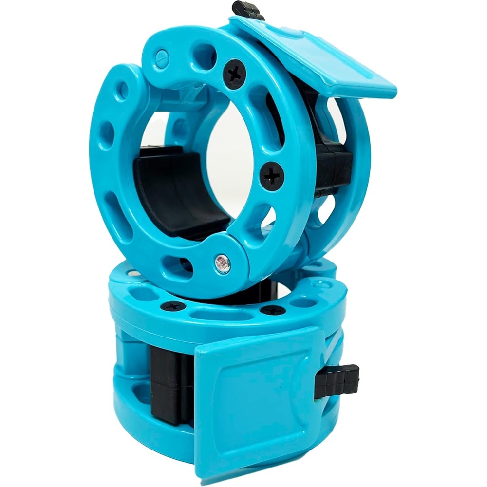 image:imageClout Fitness Olympic Barbell Clamps Collars Quick Release Pair of Locking Weight Clips Fit 2 Inch Barbell for WeightliftingSky Blue