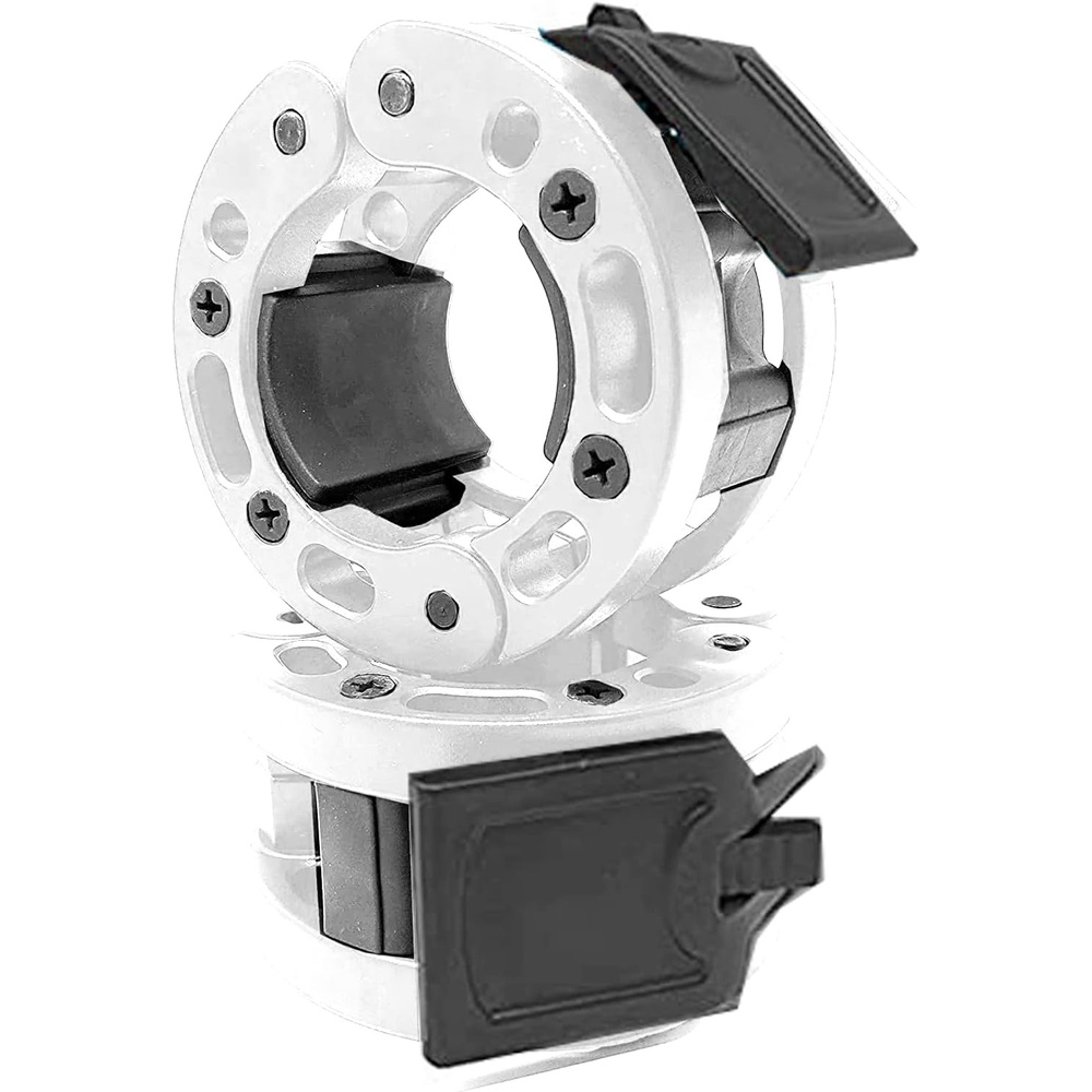 image:imageClout Fitness Olympic Barbell Clamps Collars Quick Release Pair of Locking Weight Clips Fit 2 Inch Barbell for WeightliftingWhiteBlack