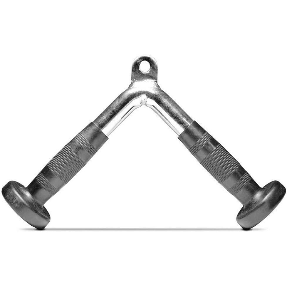 image:imageFITNESS MANIAC USA Tricep Press Push Down Bar V Handle Close Grip Cable Multi Gym Attachment Pro Tricep VBar with Rubber Handgrips