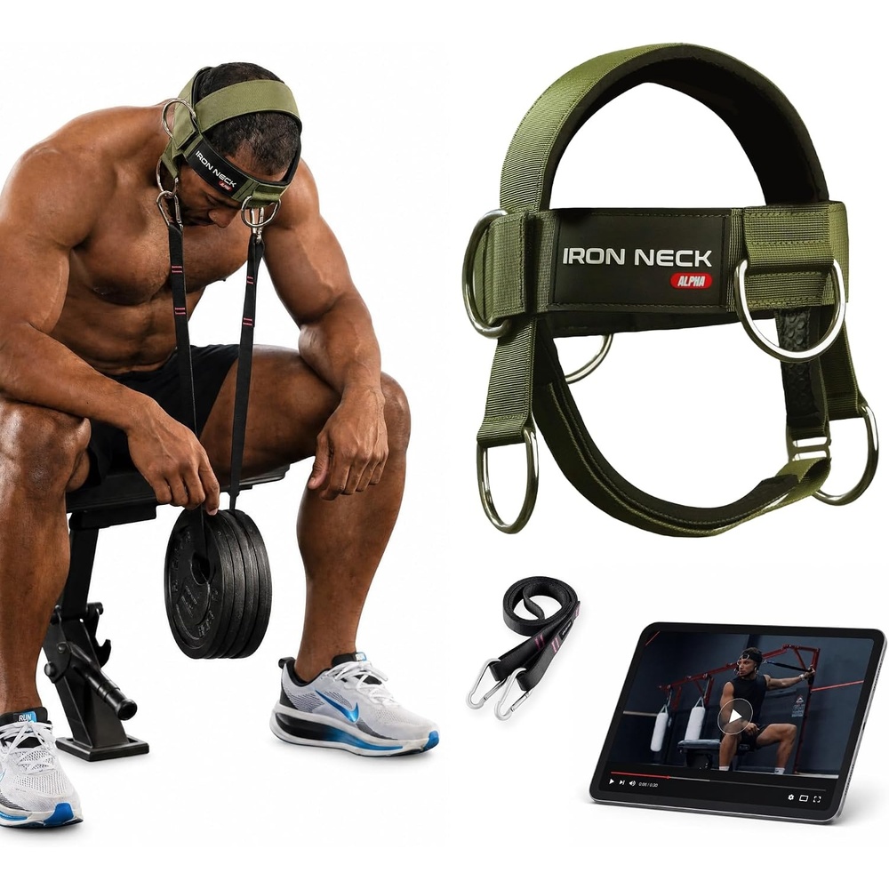 image:imageIron Neck Alpha Neck Trainer Exercise amp Workout EquipmentGreen Alpha Harness