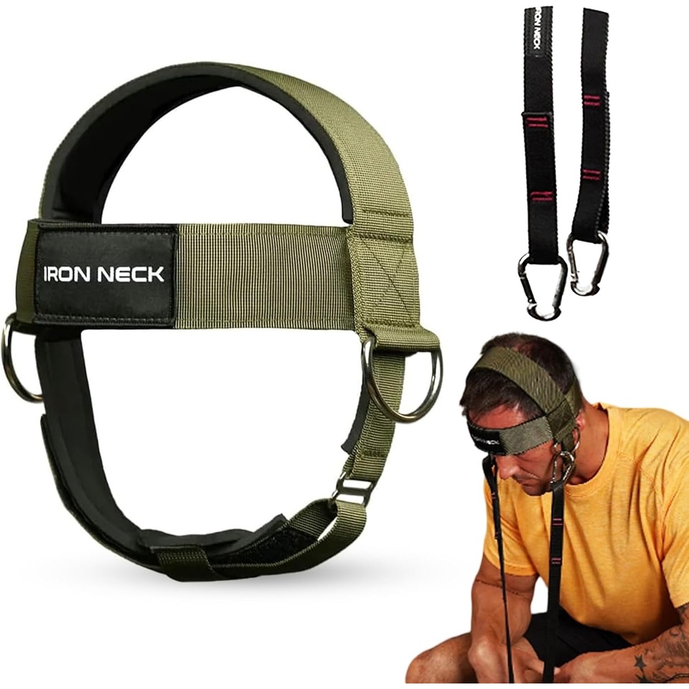 image:imageIron Neck Alpha Neck Trainer Exercise amp Workout EquipmentOlive Green Classic Harness