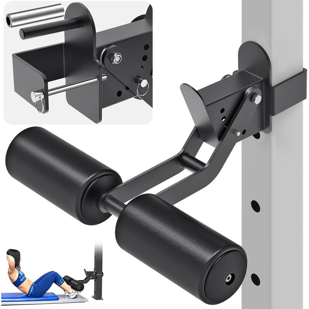 image:imageKipika Nordic Hamstring Curl Squat Rack Attachment for Power Rack with 58 or 1 Hole  Adjustable Leg Hold Down Attachment with Premium Leather Surfacefor 3 x 3 Power Cage with 58 or 1 Hole