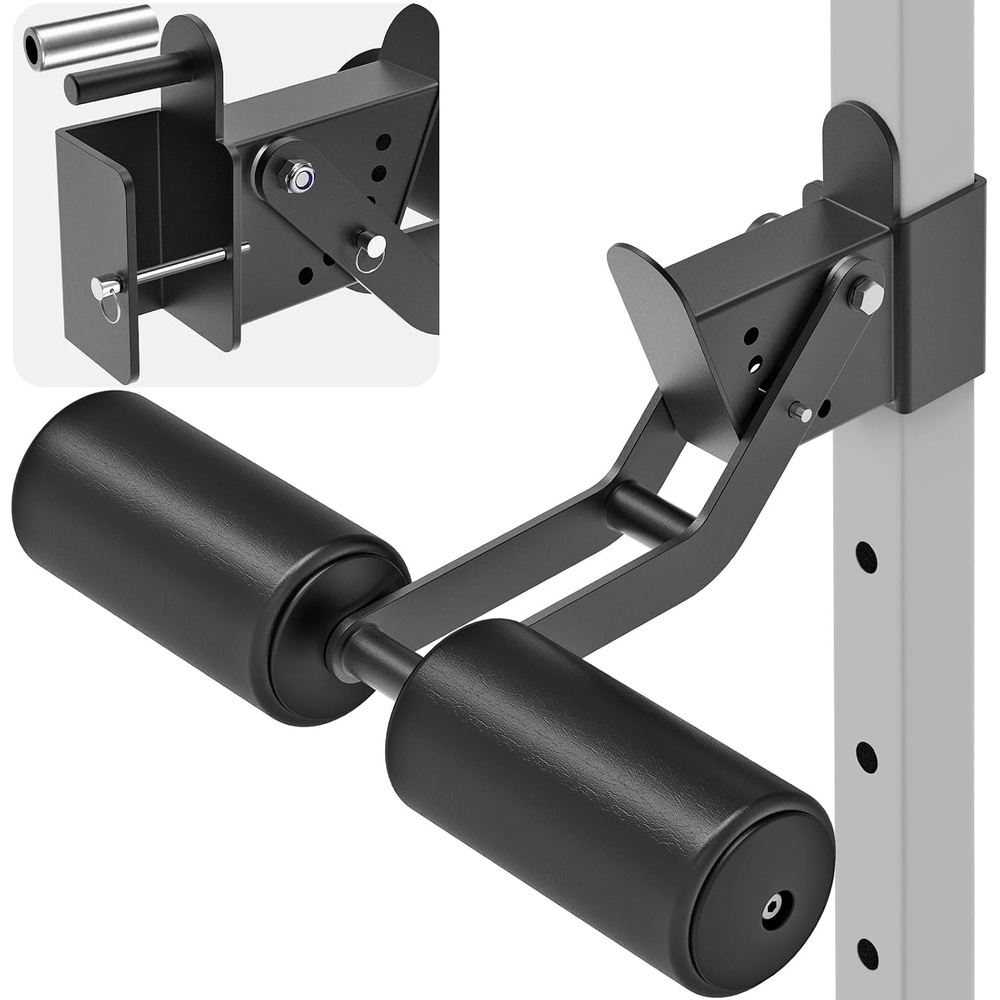image:imageKipika Nordic Hamstring Curl Squat Rack Attachment for Power Rack with 58 or 1 Hole  Adjustable Leg Hold Down Attachment with Premium Leather Surfacefor 2 x 2 Power Cages with 12 or 1 Hole