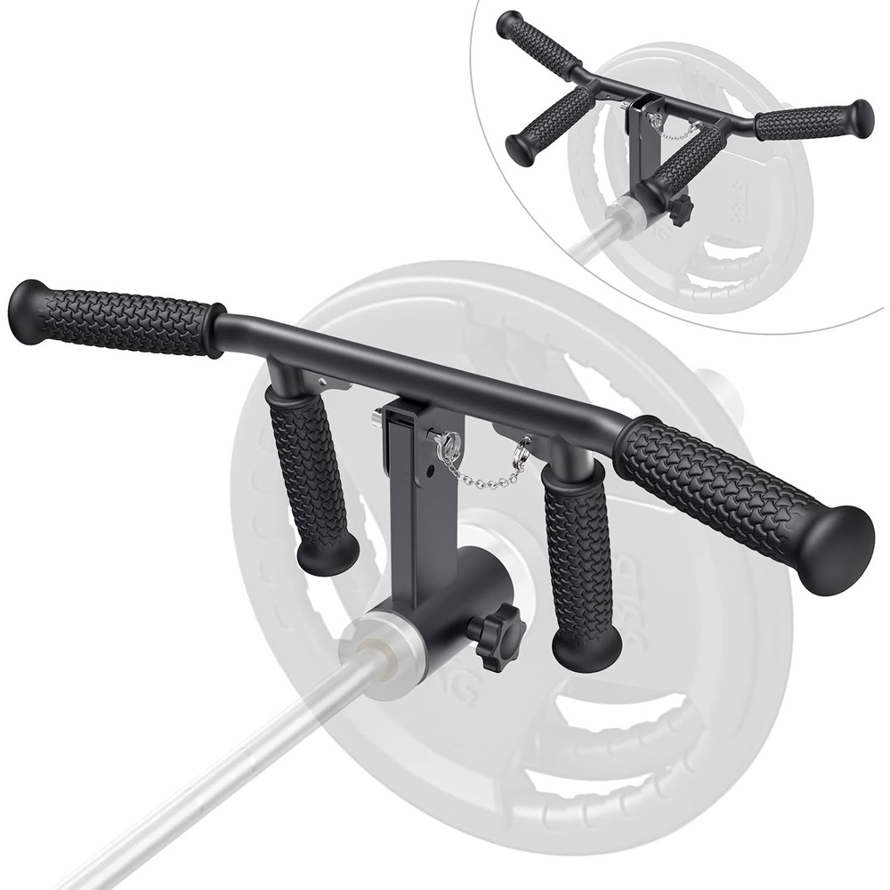 image:imageSELEWARE V amp T Bar Row Attachment for 2 Inch Olympic BarsAdjustable T Bar W Flat Rubber Handle