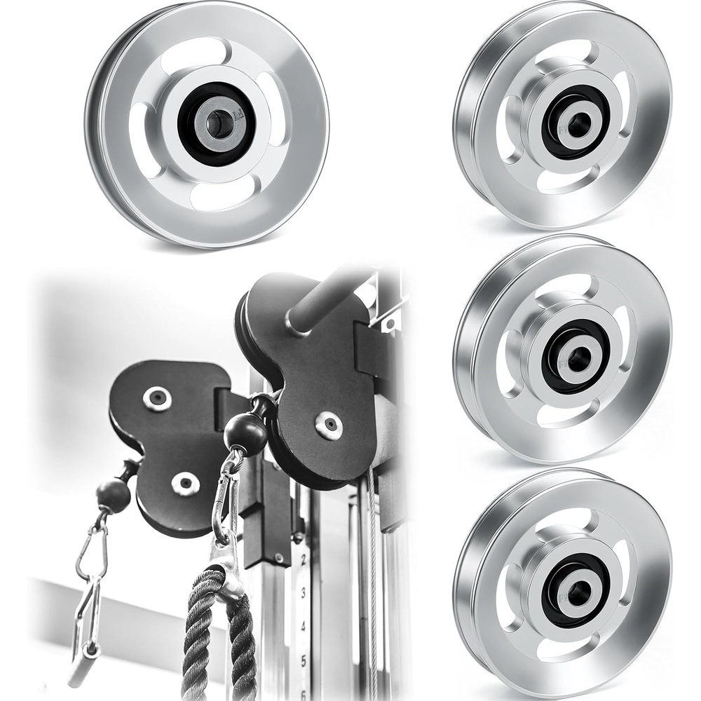 image:imageSoulchen 214 Pcs Aluminum Cable Pulley Wheel 9095mmSilver