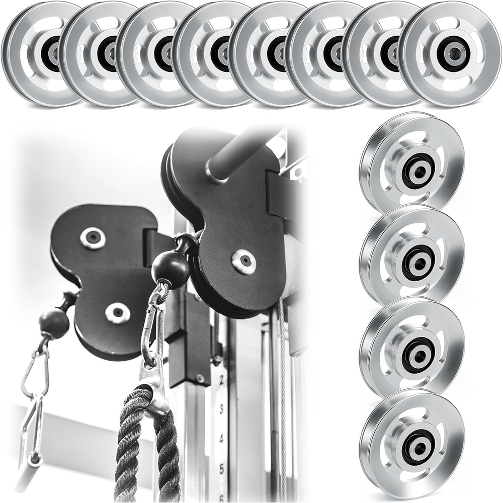 image:imageSoulchen 214 Pcs Aluminum Cable Pulley Wheel 9095mmSliver