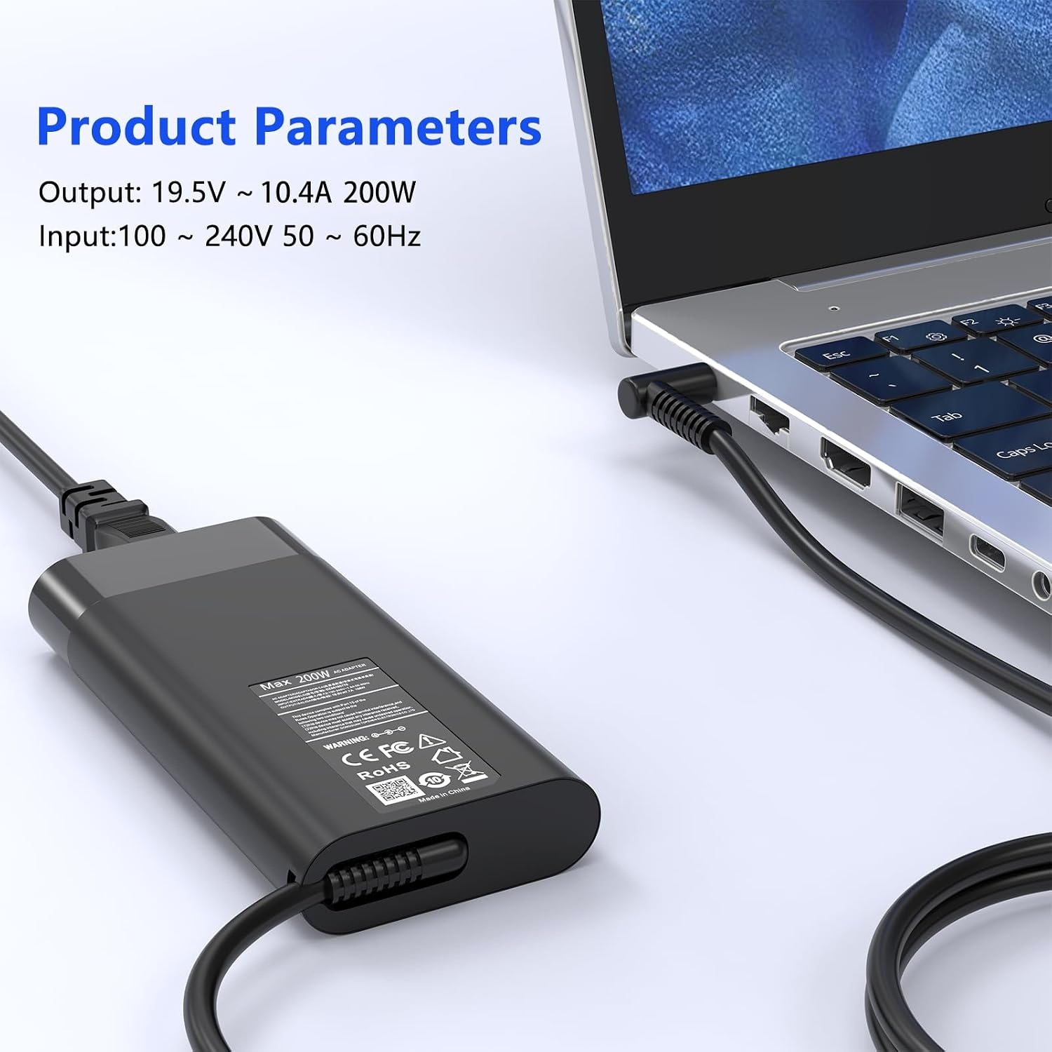 image:image200W Laptop Charger Compatible with HP Zbook Fury G1i 18 Mobile Workstation Fury 16 G11 Mobile Workstation PC AC Adapter Power Supply