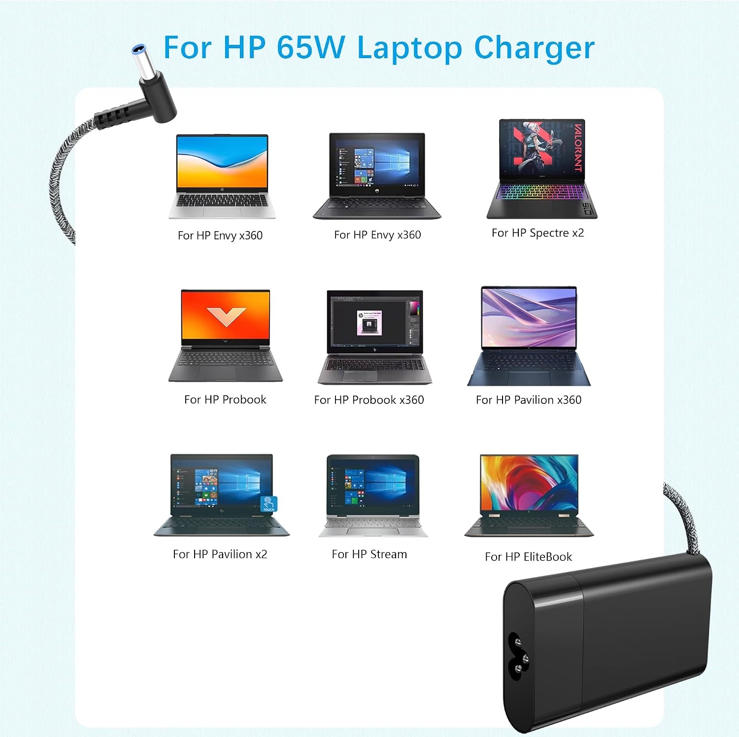 image:image200W Laptop Charger for HP Omen Pavilion Gaming 15 16 17 Victus 15 16 ZBook 15 17 Fury Create Studio Envy 15 2020TPNDA10 L00818850 L00895003 Gaming Laptop Power Adapter Supply AC Adapter372108in