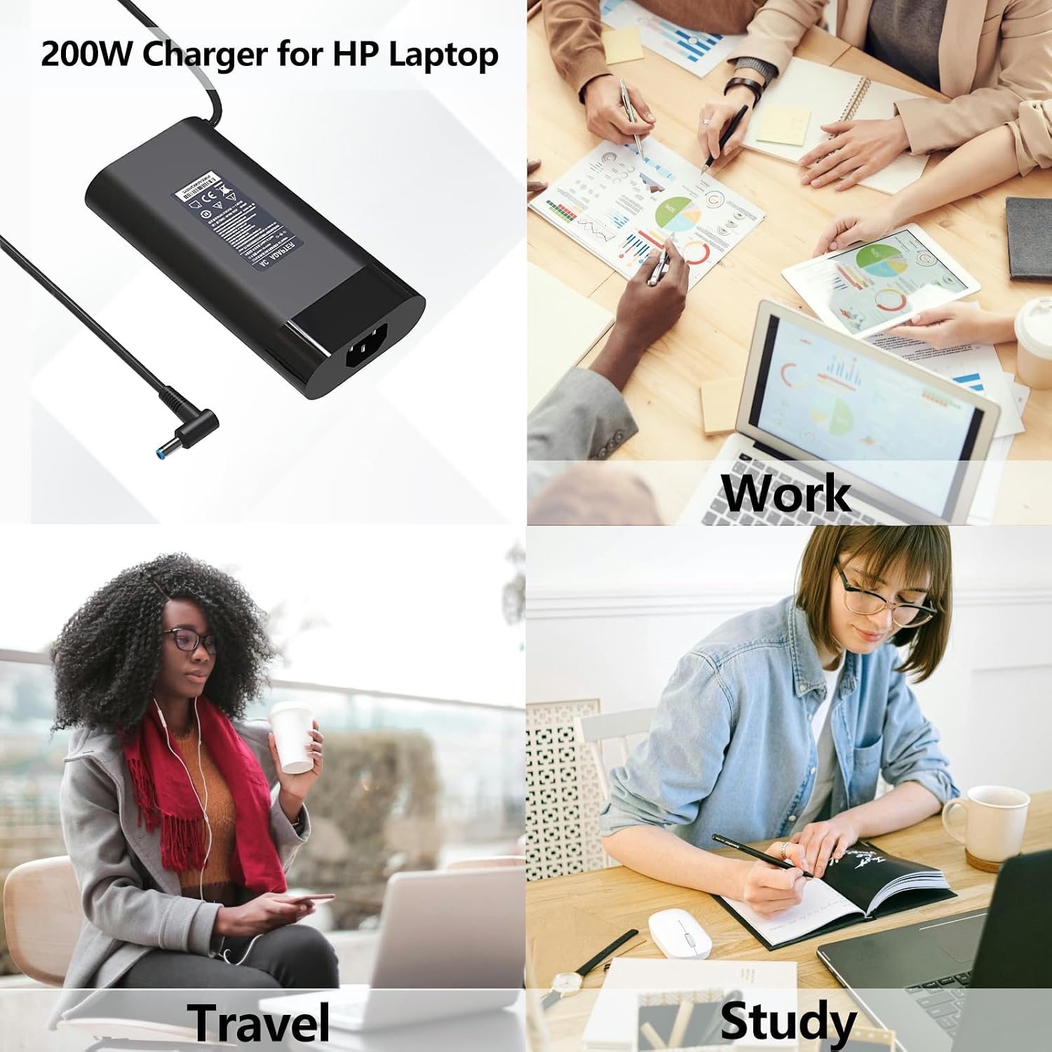 image:image200W Laptop Charger for HP Victus Gaming15 16 Omen 15 17 Pavilion Gaming 15 16 17 ZBook Fury Create Studio 15 17 G5 G6 G7 G8 G9 G10 TPNDA10 L00895003 L00818850 Power Adapter