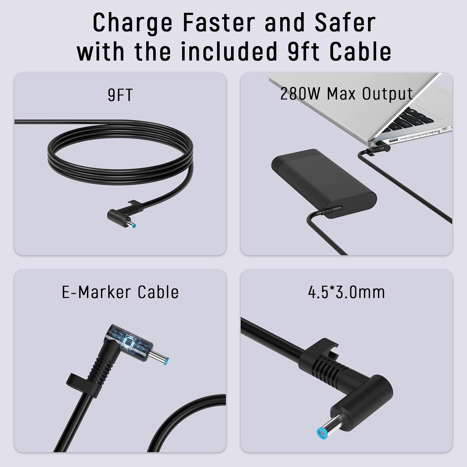 image:image280W 20V 14A 45 30MM AC Laptop Charger Compatible with HP ZBook Fury