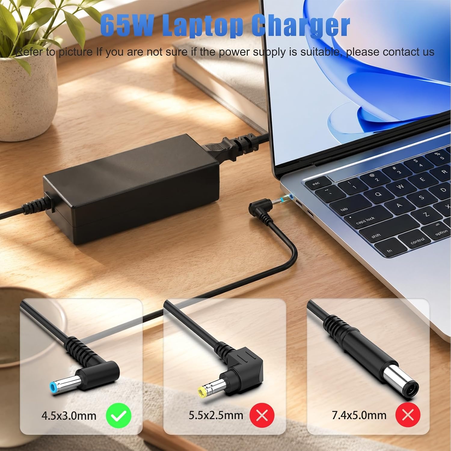 image:image65W 45W Laptop Charger Fit for HP Model 15 15dy 15dq 15da 15db 15dw 15f 15ab 15ac 15af 15an 15au 15aw 15ay 15dy5033dx 15dy2xxx 15dy1xxx 15dy2073dx 15dy2702dx