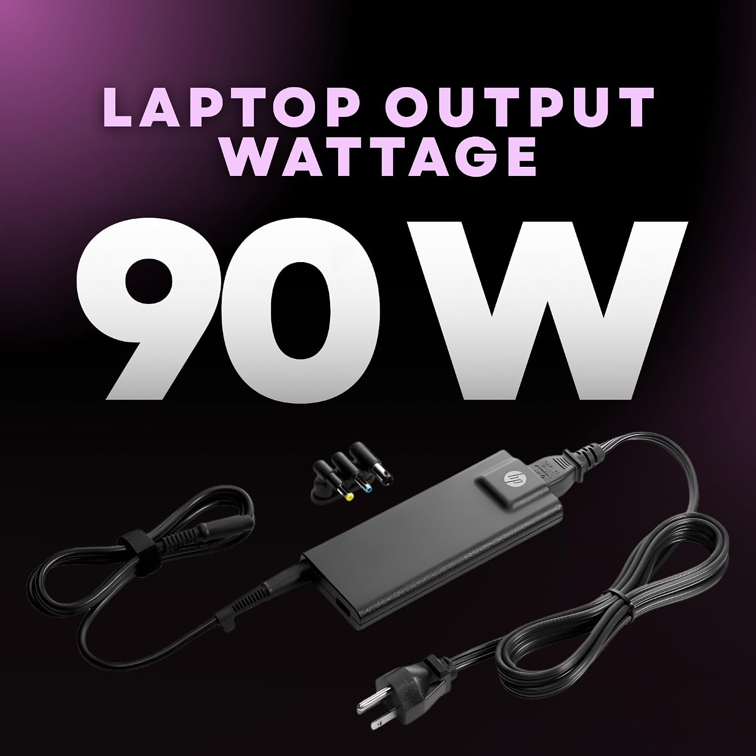 image:image90W Charger Compatible with HP Laptop Charger Blue Yellow and Black Tips Pavilion x360 11 13 15 Envy Zbook 14u G4 G5 15u 15 G3 Notebook 15 Stream 13 11 14 AC Adapter with Power Cord