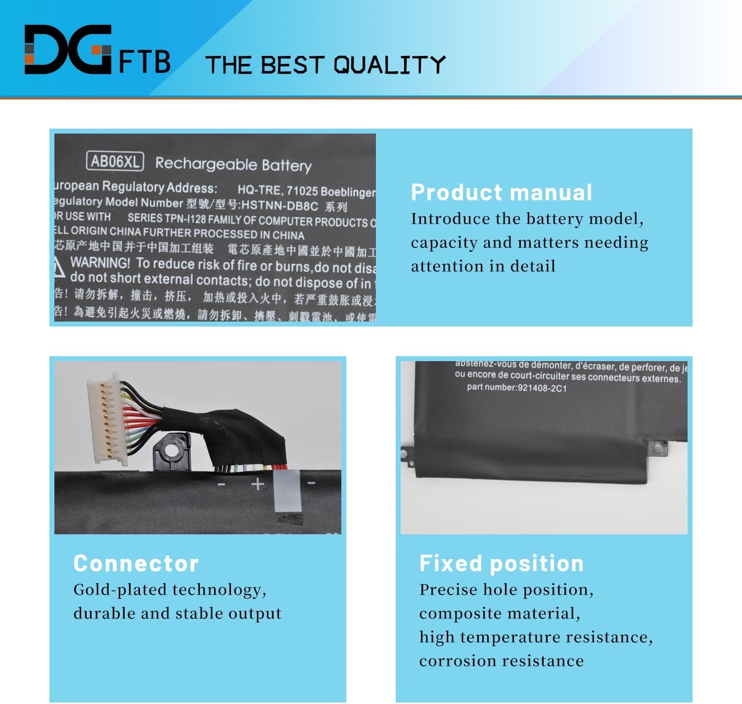 image:imageDGFTB AB06XL Laptop Battery for HP Envy 13 2017 13AD019TU 2EX75PA 2EX78PA 2EX80PA 2EX85PA 2EX88PA Series HSTNNDB8C 9214082C1 921438855 TPNI128 77V 5361Wh6962mAh