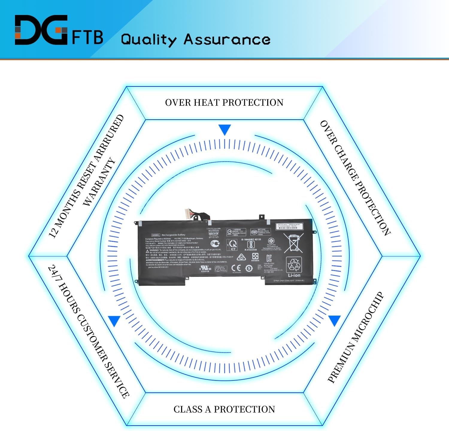 image:imageDGFTB AB06XL Laptop Battery for HP Envy 13 2017 13AD019TU 2EX75PA 2EX78PA 2EX80PA 2EX85PA 2EX88PA Series HSTNNDB8C 9214082C1 921438855 TPNI128 77V 5361Wh6962mAh