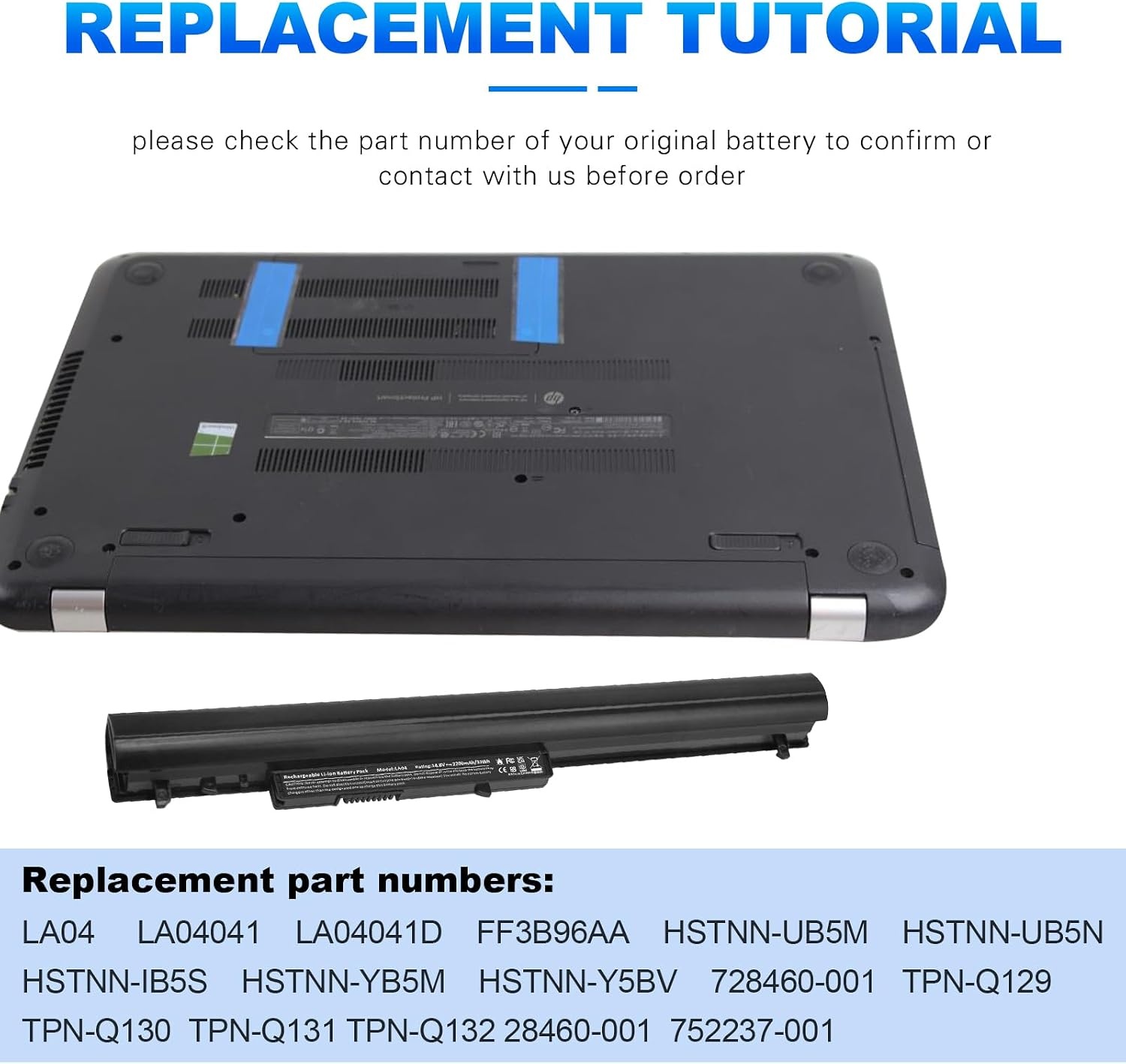 image:imageFancy Buying LA04 Laptop Battery for HP Spare 151272WM 752237001 728460001 776622001