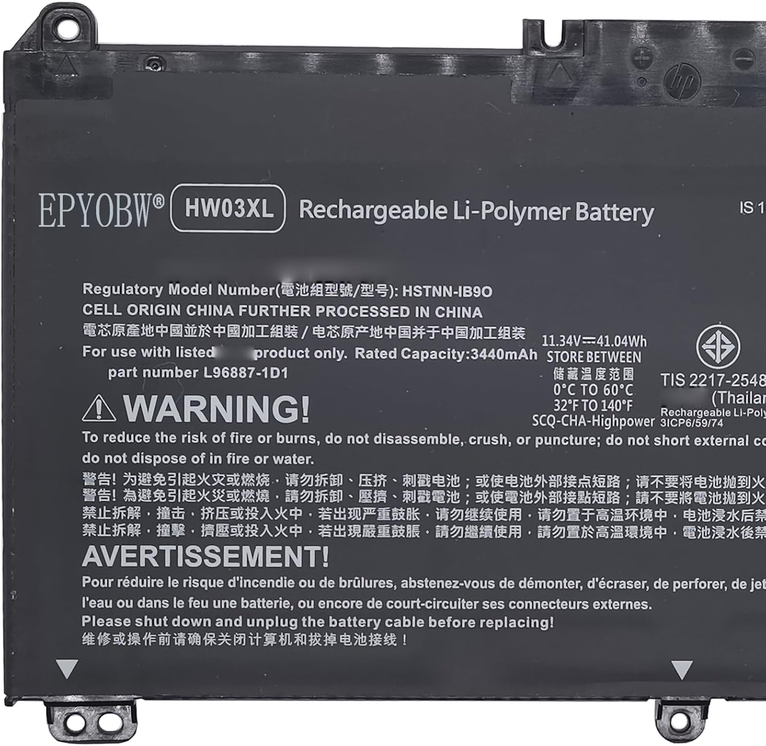 image:imageHW03XL Laptop Battery 4104Wh Compatible with HP Pavilion 15 15EG 15eg0000 15EG0XXX 15EH0XXX 17CN 17CN0XXX 17CP 17CP0XXX 255 G9 Series HWO3XL HW03041XL HSTNNOB2A L97300005