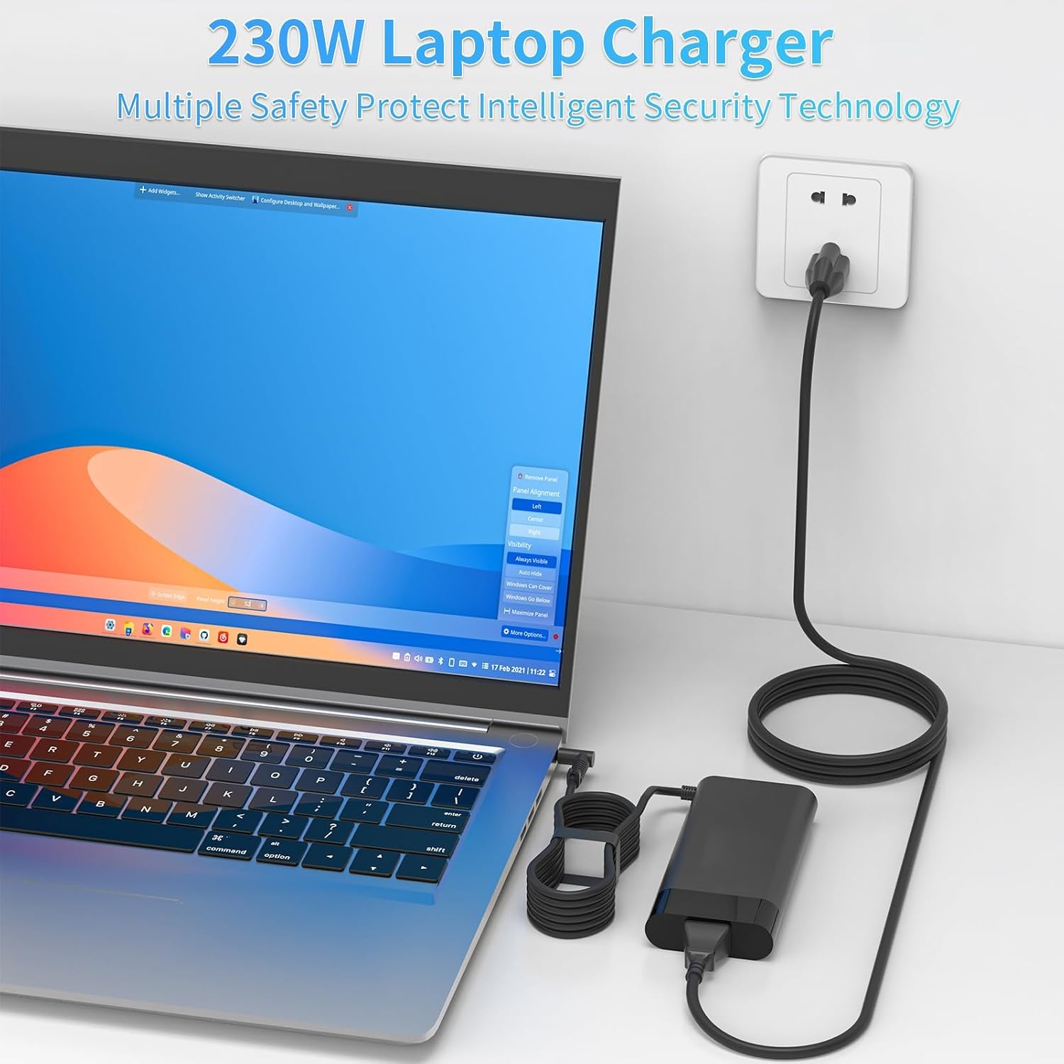 image:imageNew 230W Charger Compatible with HP Omen 15 16 Victus 16 by Gaming Laptop ZBook Fury 16 G8 G9 G10 M41303001 M85389003 195V 118A Power Supply AC Adapter 45x30 mm Blue tip Supports Fast Charging