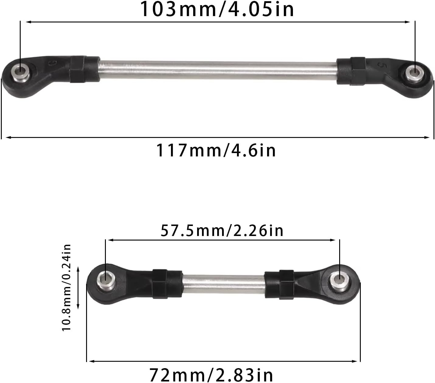 image:imageRC Spare Part Compatible with MJX for Hyper Go H12Y 112 RC Car Upgrade Parts Accessories Steering Rod Nylon Ball Head Stainless Steel Rod