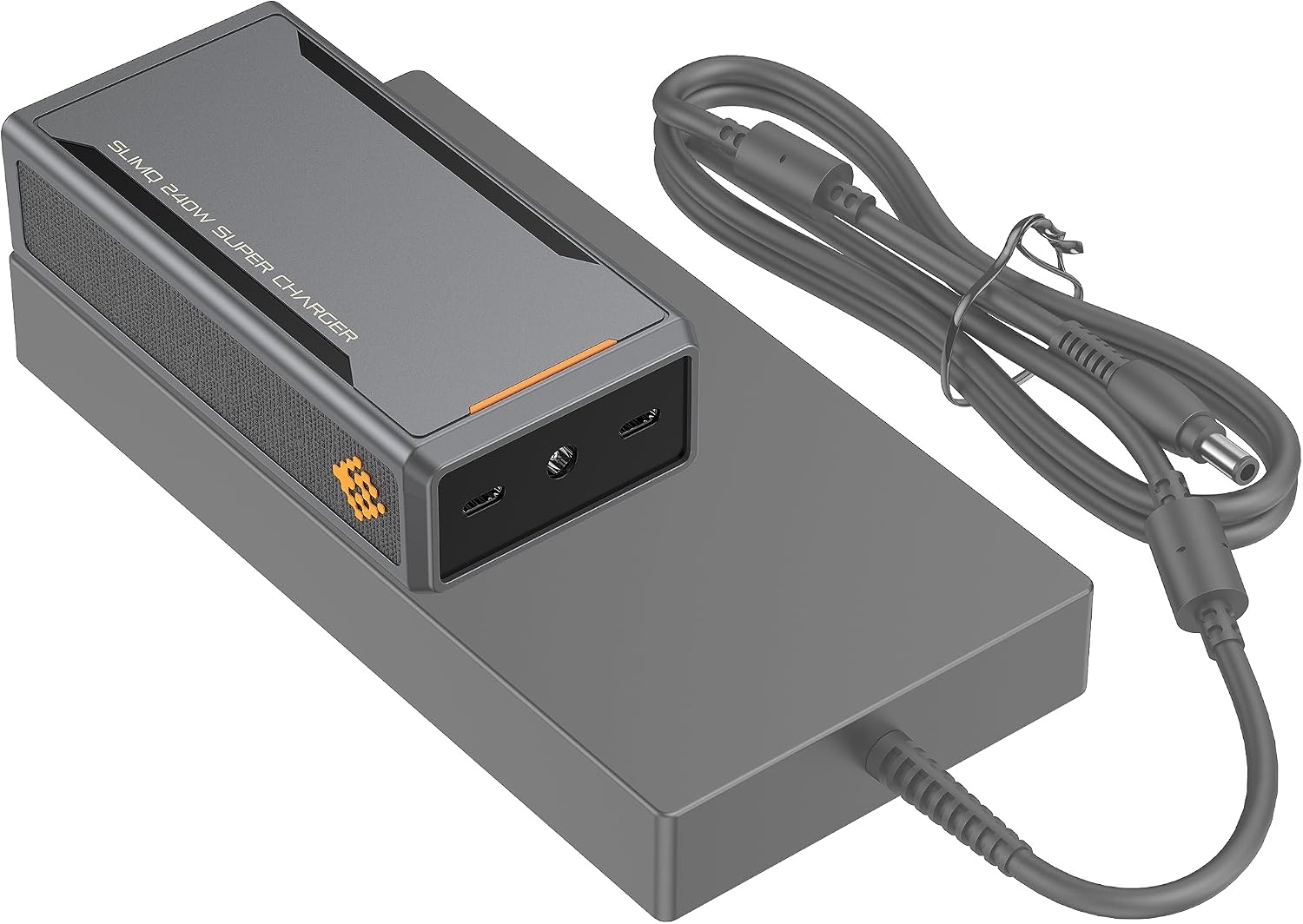 image:imageSlimQ 240W GaN Charger Bundle for HP Omen and Victus Gaming Laptops Includes F240 DC Charger and HP Adapter Tip Compact Replacement Power Adapter with 2 USBC Ports for Travel and Office