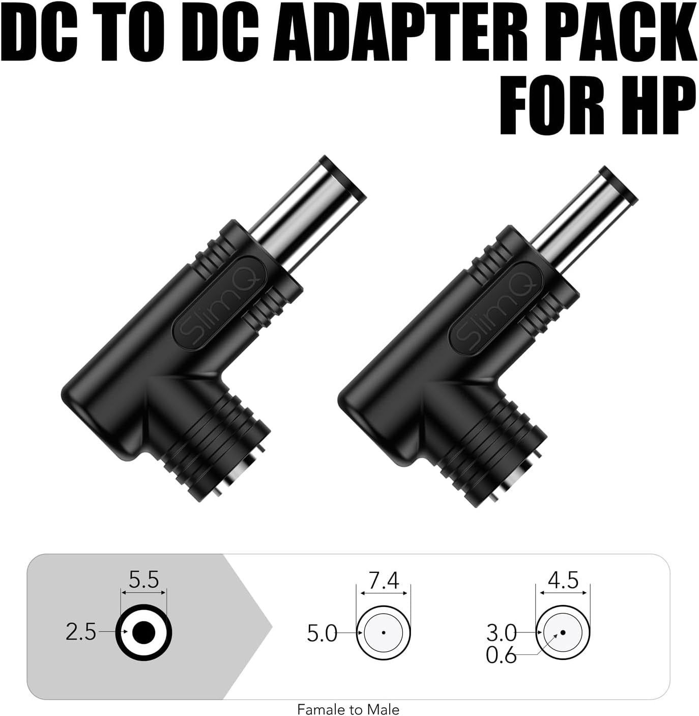 image:imageSlimQ 240W GaN Charger Bundle for HP Omen and Victus Gaming Laptops Includes F240 DC Charger and HP Adapter Tip Compact Replacement Power Adapter with 2 USBC Ports for Travel and Office