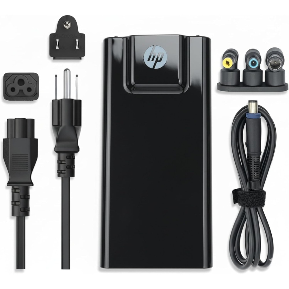 image:image90W Charger Compatible with HP Laptop Charger Blue Yellow and Black Tips Pavilion x360 11 13 15 Envy Zbook 14u G4 G5 15u 15 G3 Notebook 15 Stream 13 11 14 AC Adapter with Power Cord