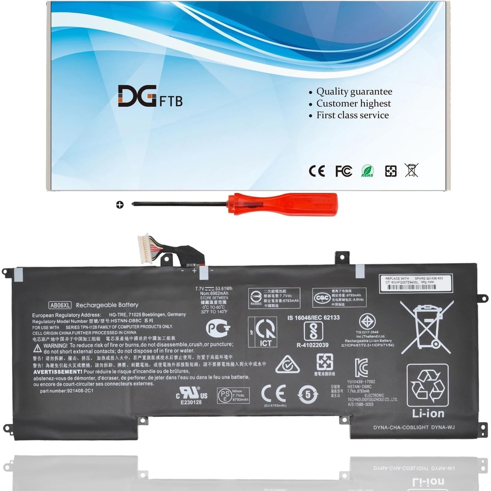 image:imageDGFTB AB06XL Laptop Battery for HP Envy 13 2017 13AD019TU 2EX75PA 2EX78PA 2EX80PA 2EX85PA 2EX88PA Series HSTNNDB8C 9214082C1 921438855 TPNI128 77V 5361Wh6962mAh