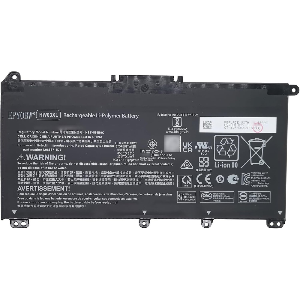 image:imageHW03XL Laptop Battery 4104Wh Compatible with HP Pavilion 15 15EG 15eg0000 15EG0XXX 15EH0XXX  17CN 17CN0XXX 17CP 17CP0XXX  255 G9 Series HWO3XL HW03041XL HSTNNOB2A L97300005