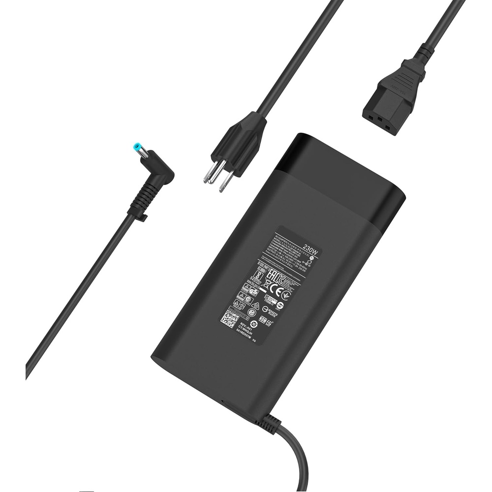 image:imageNew 230W Charger Compatible with HP Omen 15 16 Victus 16 by Gaming Laptop ZBook Fury 16 G8 G9 G10 M41303001 M85389003 195V 118A Power Supply AC Adapter 45x30 mm Blue tip Supports Fast Charging