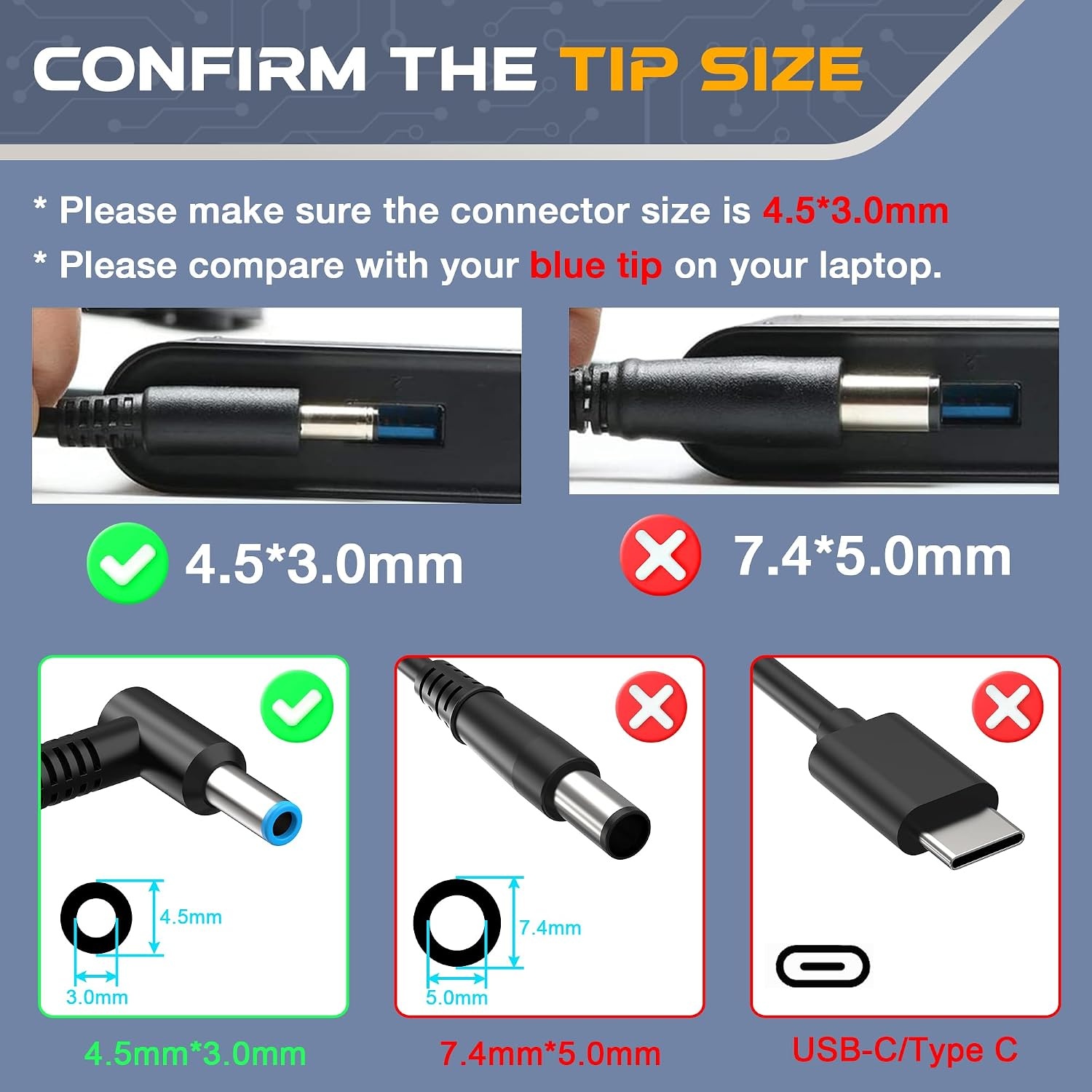 image:image200W AC Adapter Laptop Charger Compatible with HP Omen Pavilion 15 16 17 15t 17t Gaming LaptopZBook 15 15u Fury Studio Power G3 G4 G5 G6 G7 G8 Mobile Workstation Slim Charger