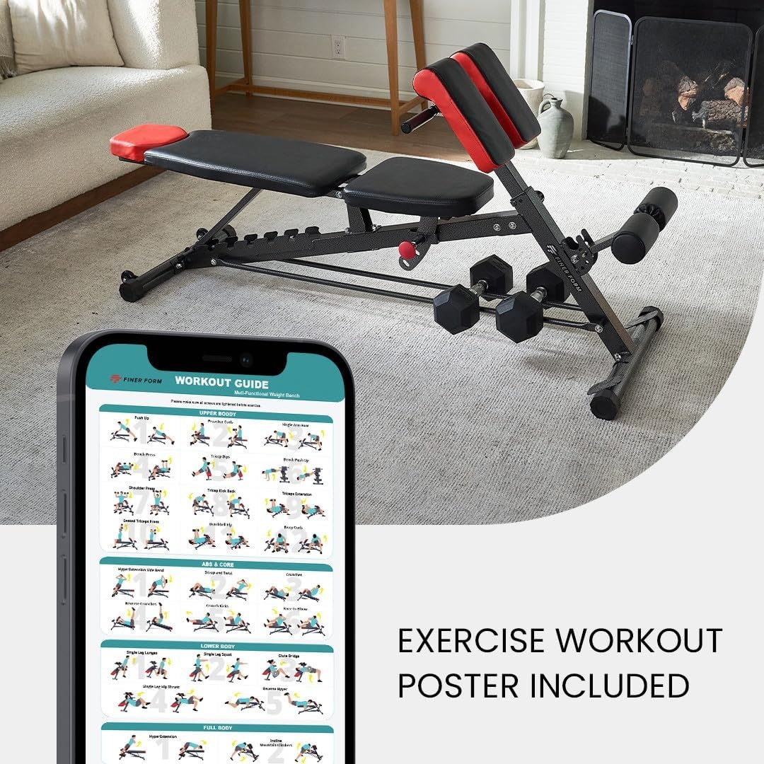 image:imageFiner Form MultiFunctional Adjustable FID Weight Bench and Roman Chair