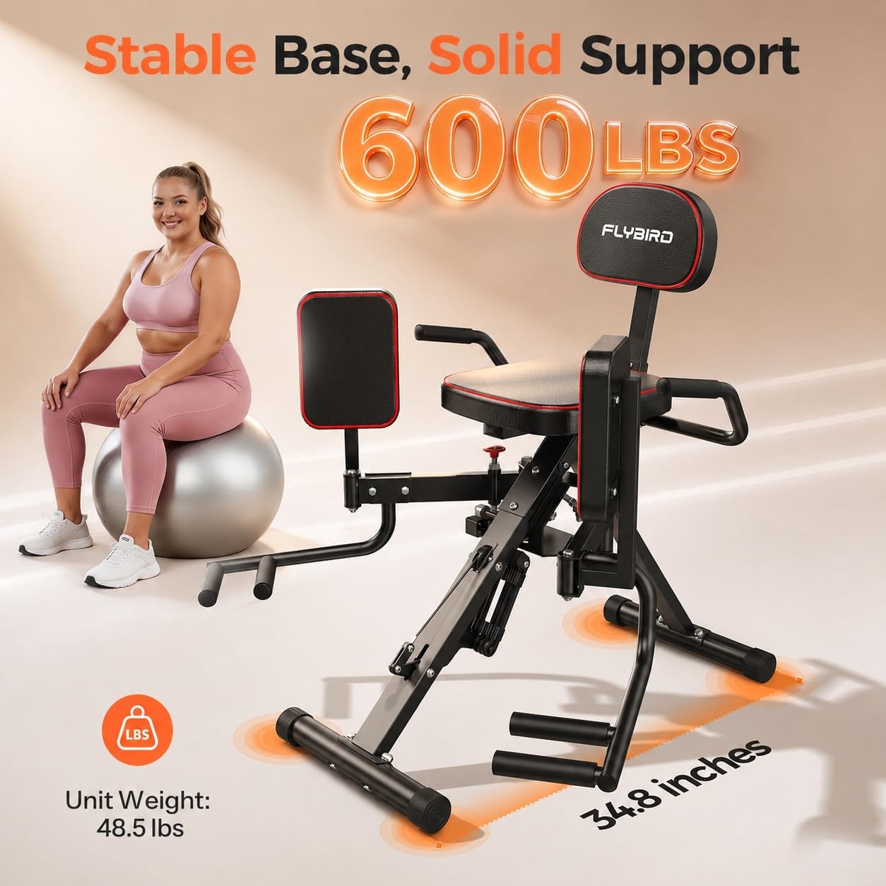 image:imageHA1 2in1 Hip Abductor and Adductor Machine Glute amp Inner Thigh Workout Equipment for Home Gym Leg Workout and Booty Builder with 6 Adjustable Resistance Bands and Dual Foot Bar