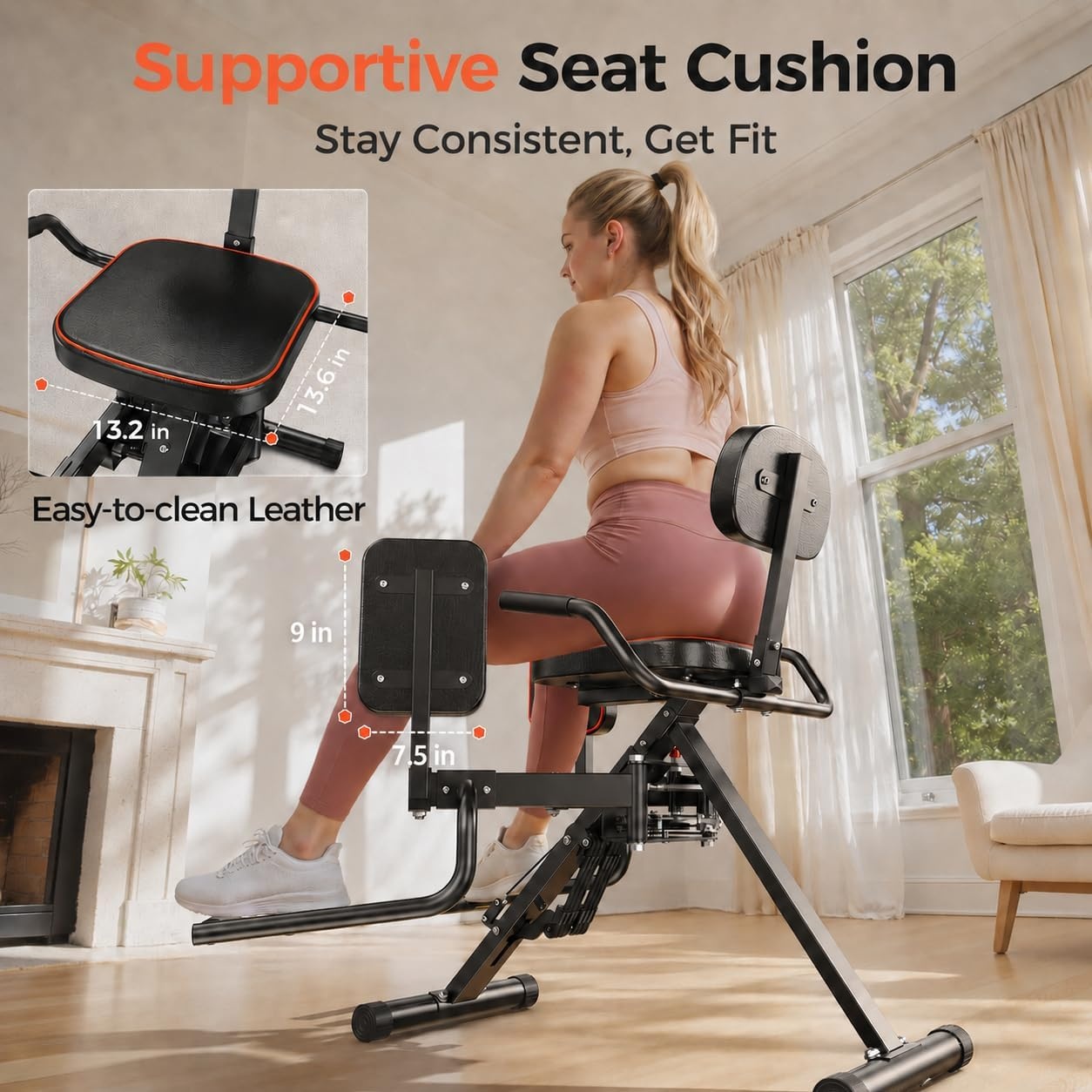 image:imageHA1 2in1 Hip Abductor and Adductor Machine Glute amp Inner Thigh Workout Equipment for Home Gym Leg Workout and Booty Builder with 6 Adjustable Resistance Bands and Dual Foot Bar