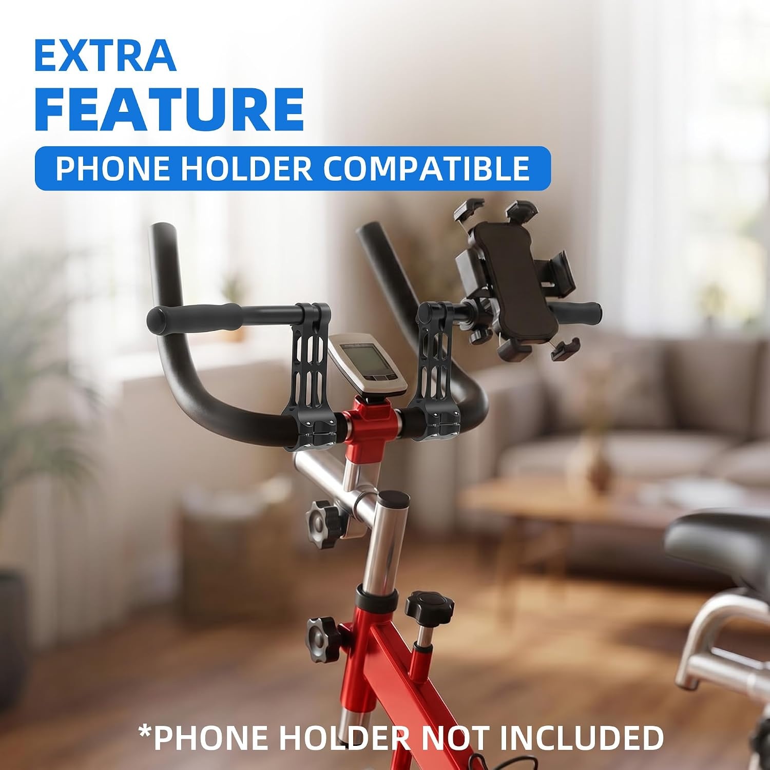 image:imageHandlebar Extenders for Indoor Exercise Bikes Compatible with Peloton amp Stationary Bikes Adjustable Upright Riding Position Comfortable Foam Grips Easy to Install