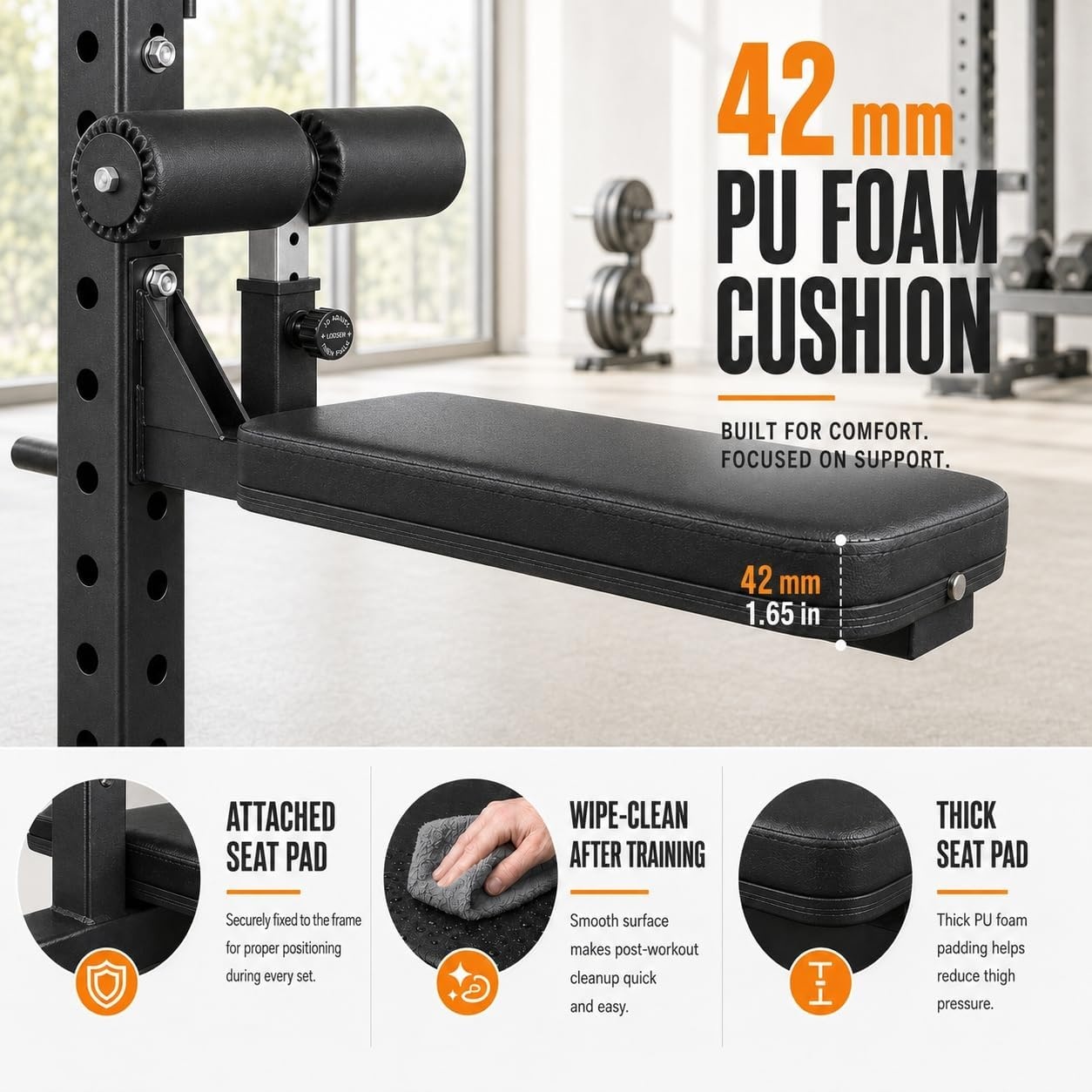 image:imageLat Pulldown Seat Attachment 4Level Height Adjustment for Home Gym