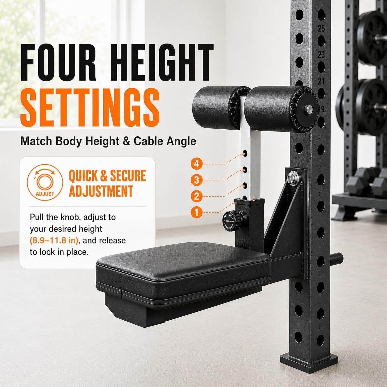 image:imageLat Pulldown Seat Attachment 4Level Height Adjustment for Home Gym