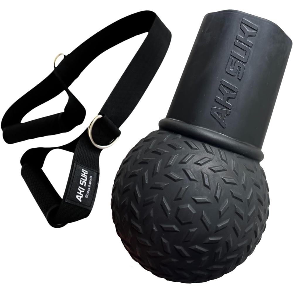 image:imageLandmine Attachment for Barbell with Portable Strap Handle Accessory Barbell Ball for Press Row Spin Split Squats Durable Rubber Landmine Bomb Attachment Fits 2 Inch Olympic Bars